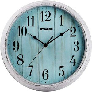 12 Inch Silent Battery Operated Non Ticking Wall Clock, Vintage Retro Style